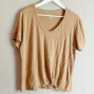 AEO American Eagle Soft & Sexy Modern V-neck Tee Small Tan